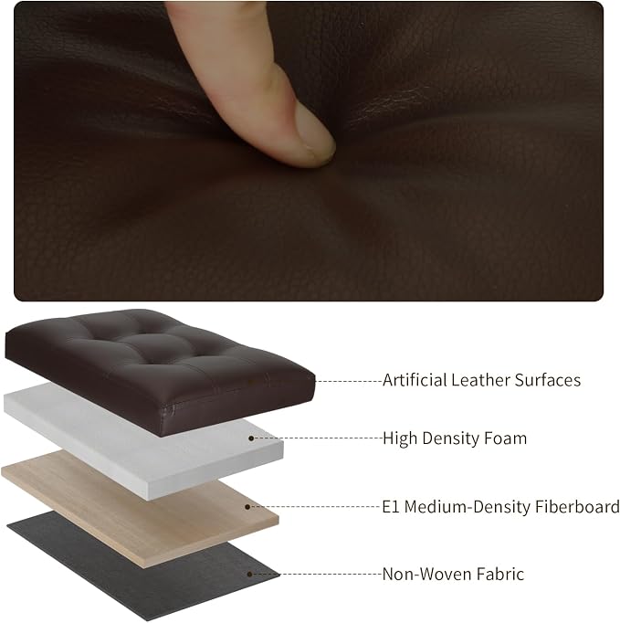 BelugaHelper Storage Ottoman Foot Rest Stool, Foldable Leather Footstool - Image 8