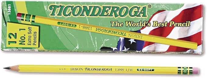 Ticonderoga Wood-Cased Pencils, 1 B Extra Soft by Ticonderoga