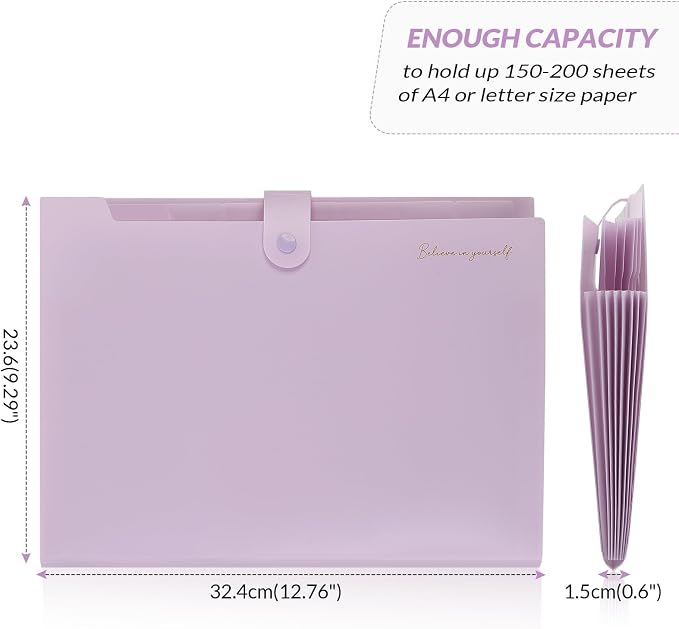 SKYDUE Expanding File Folder, Accordion File Organizer - Image 4