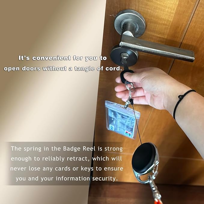 Retractable Badge Reel with Claw Clasp and Clip - Image 4