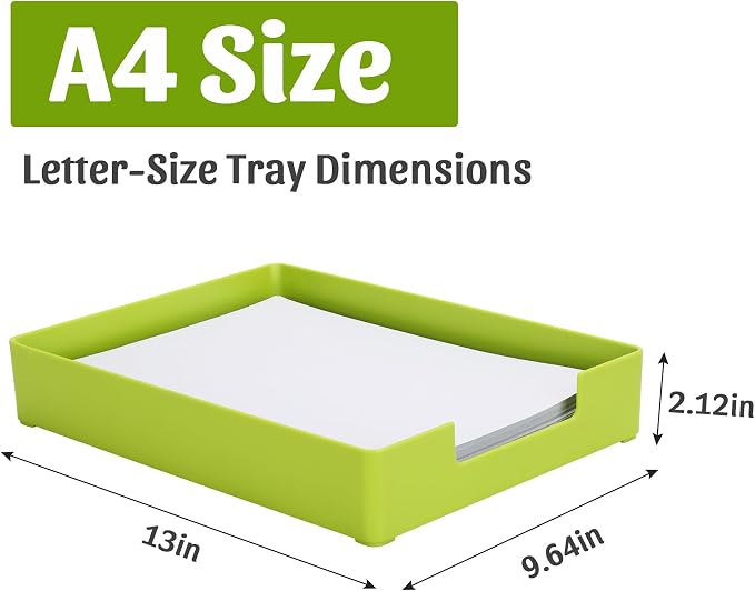 Letter-Size Tray Desk Letter Tray Paper Tray, Sturdy Heavy-Duty Plastic Printer - Image 2