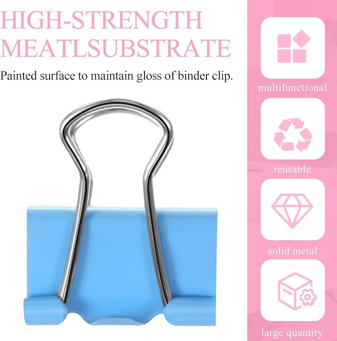 Jetec 500 Pieces 0. 6 Inch Colorful Binder Clips Bulk Small Paper Clamps Metal - Image 7