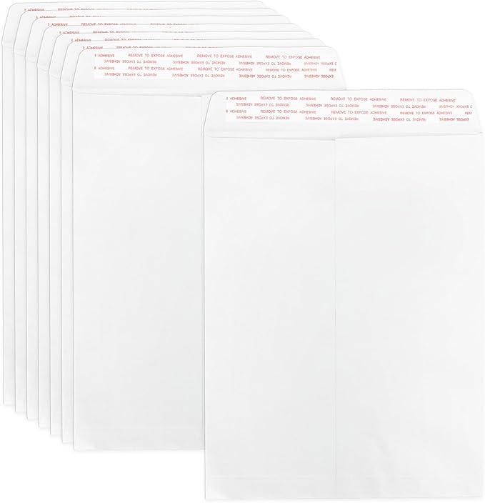 10x13 White Envelopes Self Seal 100 Pack, Goefun 80GSM Paper Security Catalog by Goefun