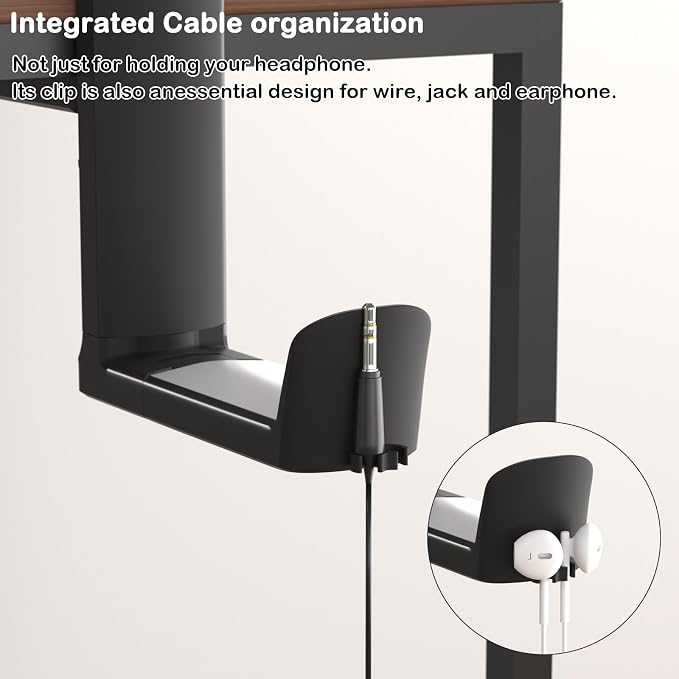 Headphone Hook - Adjustable Clamp-on Headphone Holder, Under Desk Gaming - Image 6