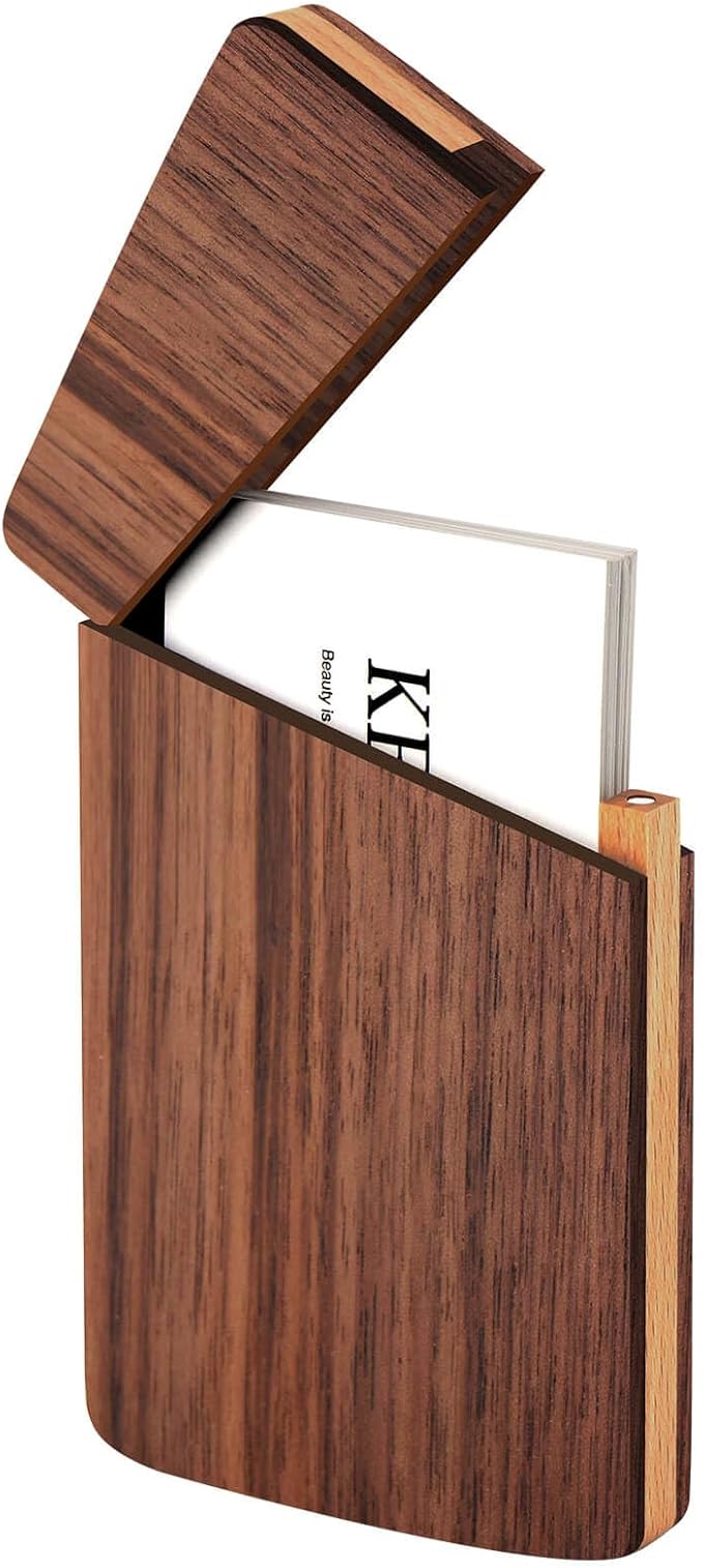 Wood Business Card Holders Wooden Business Card Case Name Card Holder Walnut by YOYAI