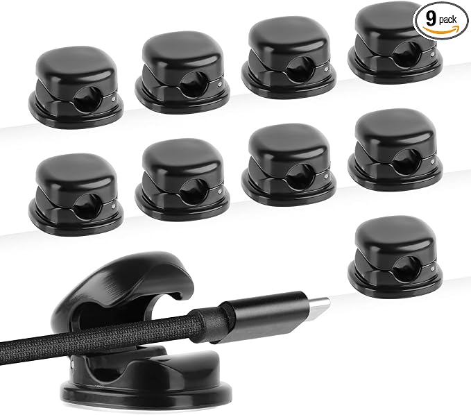 7mm Spring Cable Holder Clips, 9 Pack Desk Cord Organizer, bedside tables and by Unknown