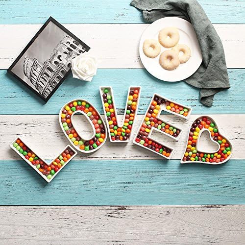 Coffeezone Small Ceramic LOVE Letter Candy Dish & Plates - Image 4