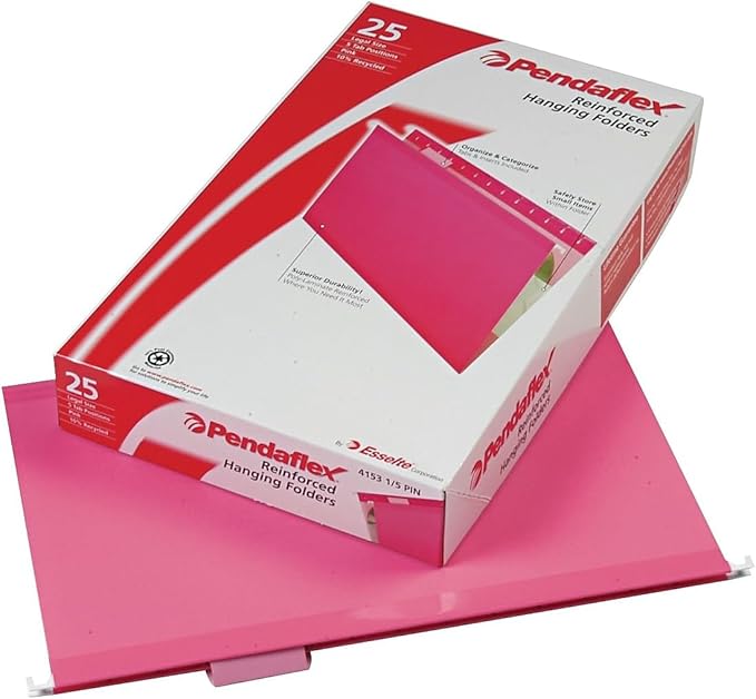 Pendaflex 04153 1/5 PIN Reinforced Hanging Folders, Legal Size, 1/5 Cut by TOPSProducts