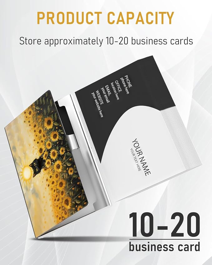 Business Card Metal Slim Organizer, Professional Stainless Steel Square Pocket - Image 2
