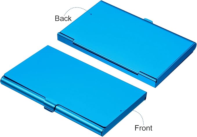PATIKIL Business Card Holder, 2 Pieces Aluminum Alloy Flip Cover Slim Name - Image 3