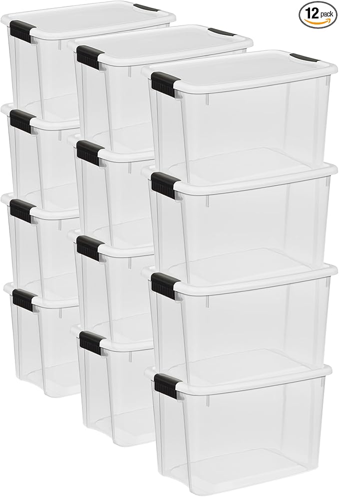 Sterilite 12-Pack 30 Quart Ultra Latch Box, and Closet by Sterilite