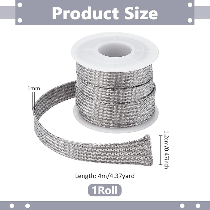 UNICRAFTALE 304 Stainless Steel Expandable Braided Cable Sleeve Knitting - Image 2