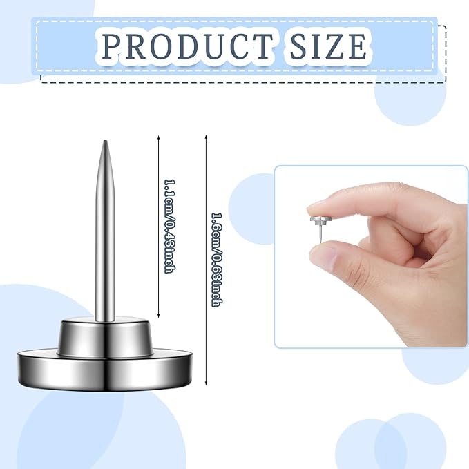 30 Pieces Push Pins, Metal Thumb Tacks - Image 2