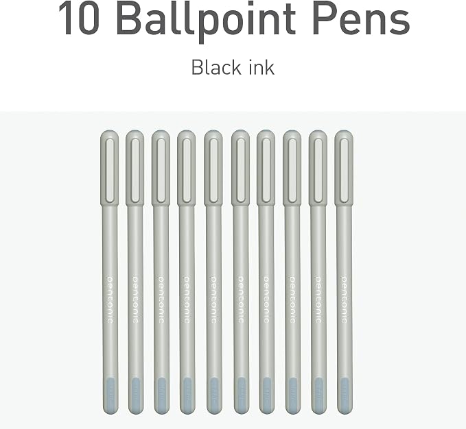 Pentonic Ballpoint Pens, Frosted Pale Gray Barrel - Image 3