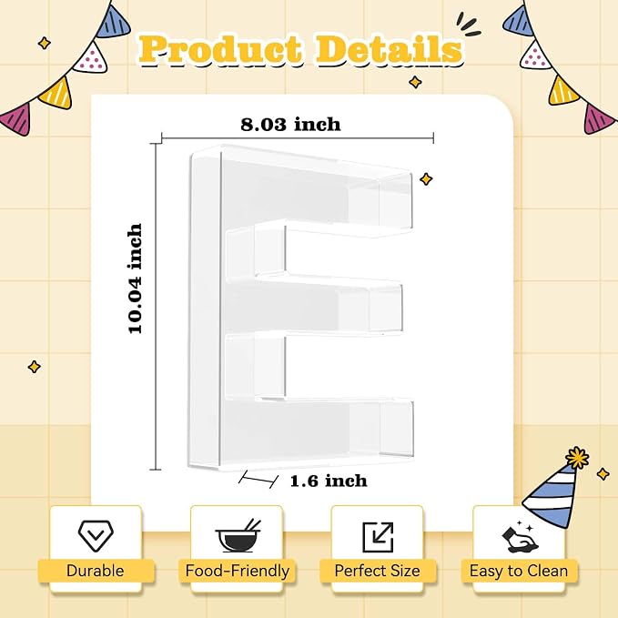 Ledido 10’’ Acrylic Letter Charcuterie Board Box, Reusable Fillable Serving Tray - Image 3