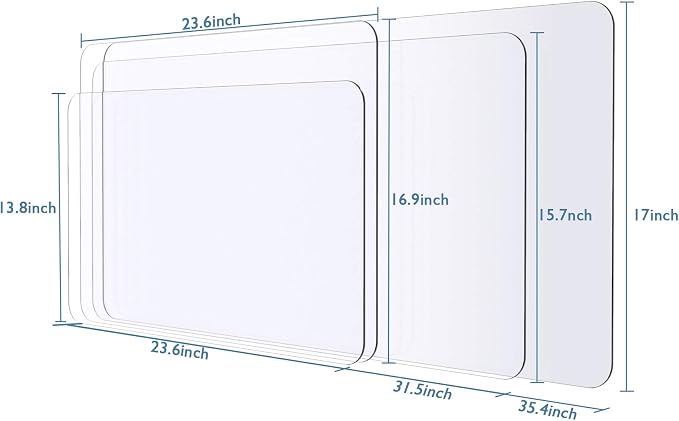 Oterri Clear Writing Desk Pad, 24’’x48” Heat Resistant Waterproof PVC Round - Image 2