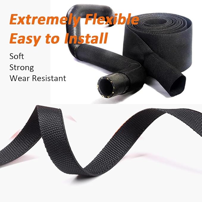 10 FT 2 inch 2:1 Heat Shrinkable Braided Sleeving Heat Shrink Sleeve Abrasion - Image 5