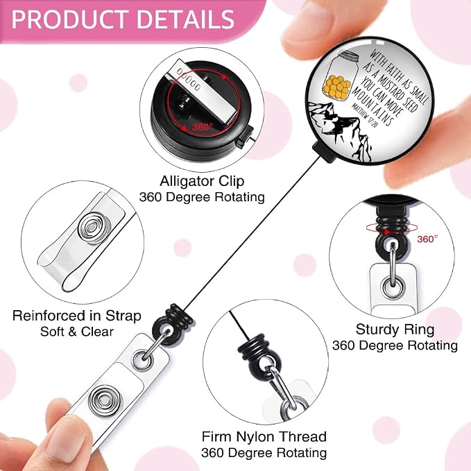 With Faith As Small As A Mustard Seed Badge Reel Retractable - Image 3