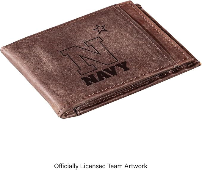 Team Sports America NCAA US Naval Academy Front Pocket Slim Wallet - Image 2