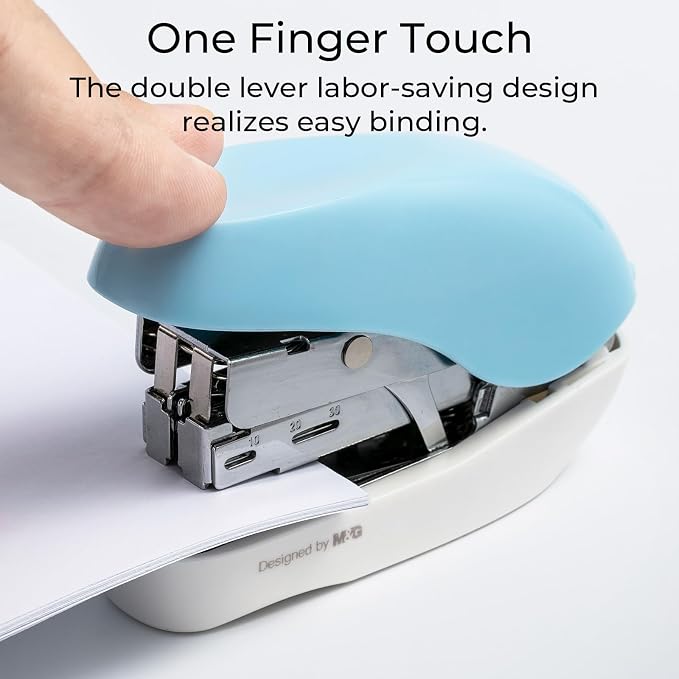 M&G Mini Stapler with Staples, Small Blue Effortless Stapler Set, 20 Sheet - Image 3