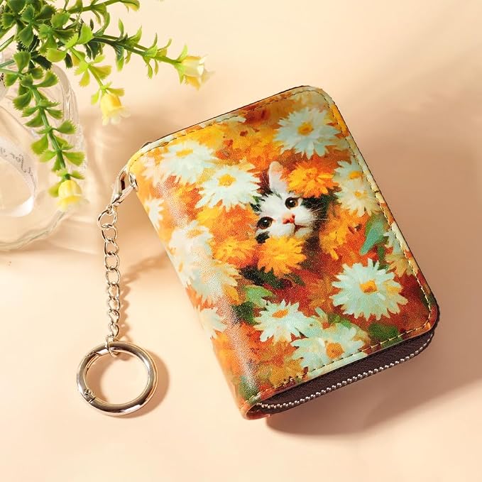 FurArt Zipper Wallet Women, RFID Blocking Credit Card Wallet, Business Card - Image 2
