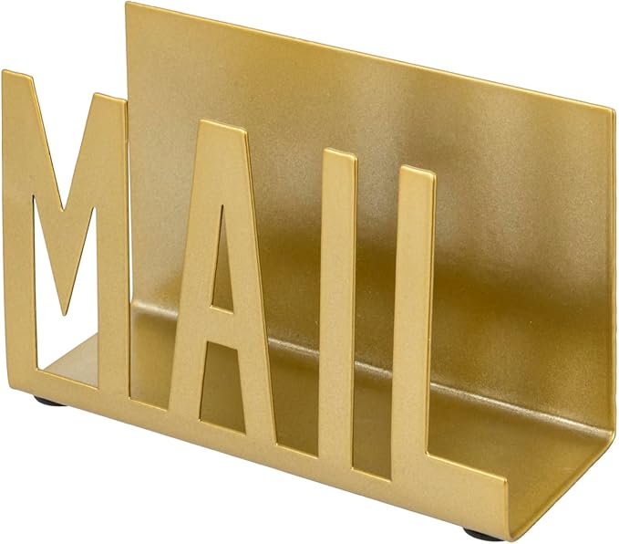 MyGift Mail Holder Organizer Countertop Modern Golden Metal - Image 6