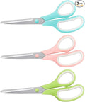 Scissors All Purpose Scissors for Office Home School, Soft Comfort-Grip by LONGKEY