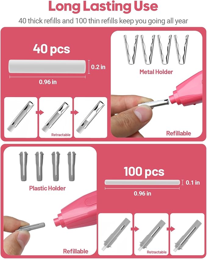 AFMAT Electric Eraser with 140 Eraser Refills, Rechargeable Pencil Erasers - Image 5