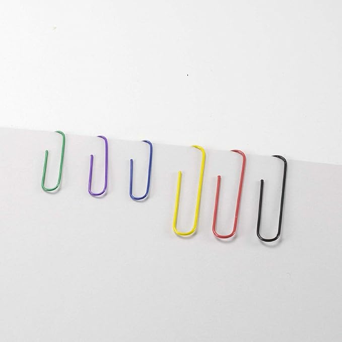 Officemate PVC Free Color Coated Paper Clips, 450 Per Tub Office Paper Clamp - Image 2