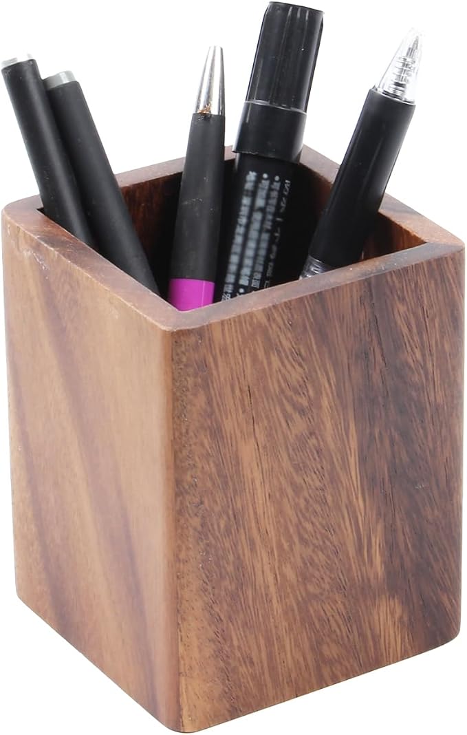 Walnut Wooden Pencil Holder Cup - Image 6