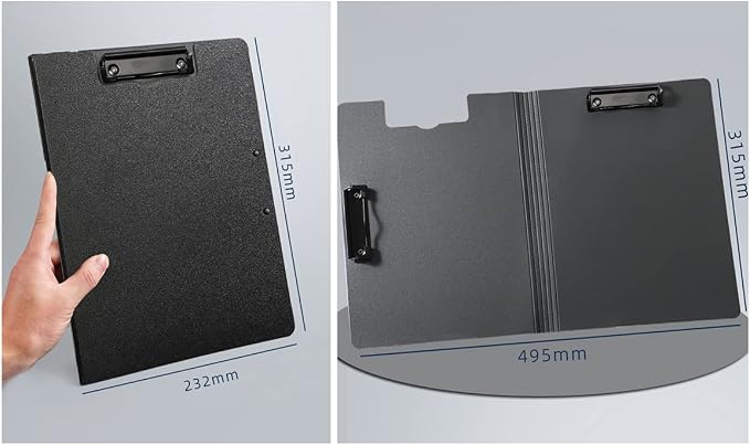 2 Pcs Folding Clipboard, Waterproof File Folder Clipboards, A4 Clip File or A3 - Image 2