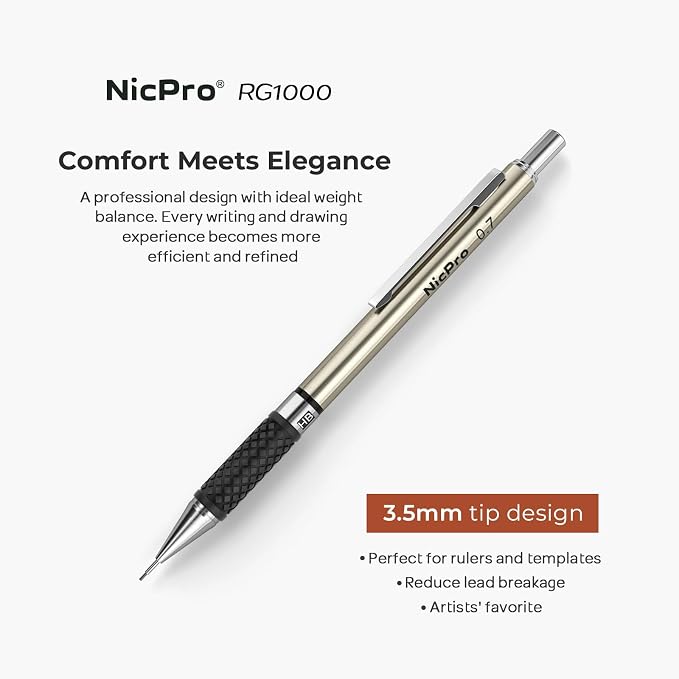Nicpro 0.7 mm Art Mechanical Pencils Set, Artist Writing - Image 2