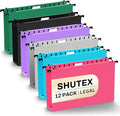 SHUTEX Extra Capacity Legal Size Plastic Hanging File Folders, 12 Pack by Shutex