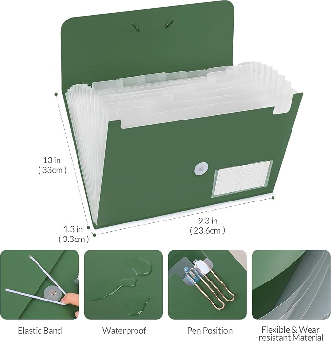 SKYDUE Expanding File Folder, Accordion File Organizer - Image 3