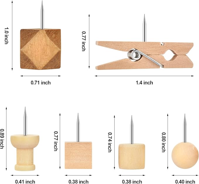 128Pcs Wood Push Pins, Thumb Tacks - Image 2