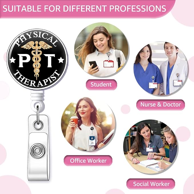 PT Physical Therapist Badge Reel Retractable - Image 5
