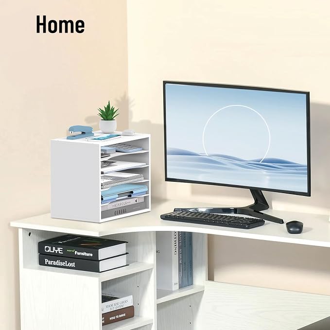 5-Tier Wood Desk Organizer, Paper Tray Organizer - Image 8