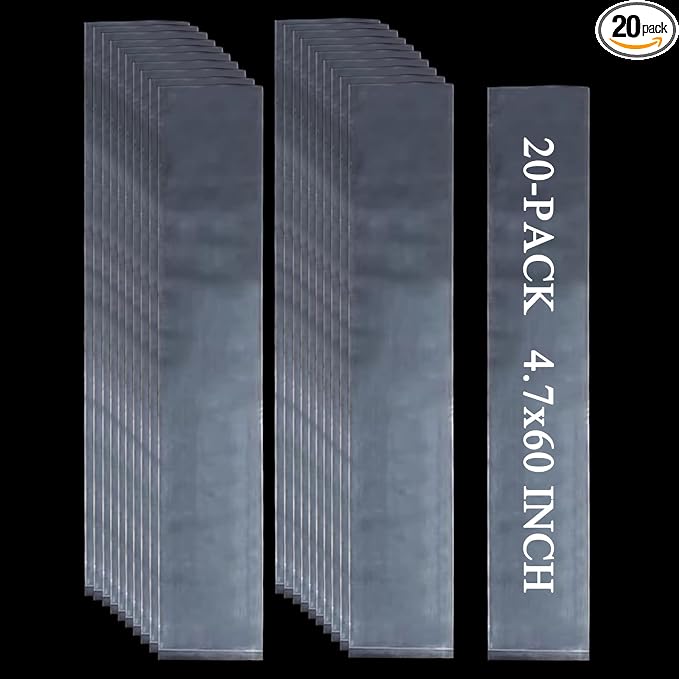 20PCS 4.7" x 60" Extra Long Clear Plastic Sleeves by Leyhooney