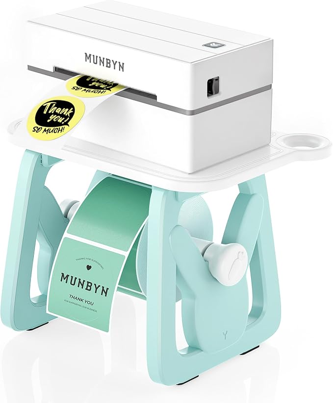 MUNBYN Label Holder for Rolls and Fanfold Labels | Thermal Sticker Holder by MUNBYN