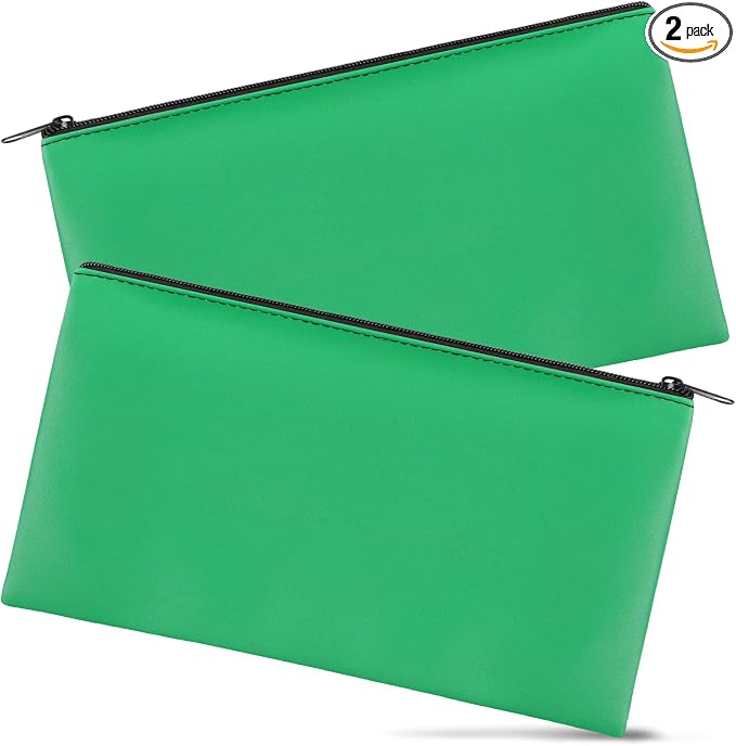 2 Pieces Money Bags with Zipper, 11x6.1 inch Money Pouch, Bank Bag, Cash Bag by Joyberg