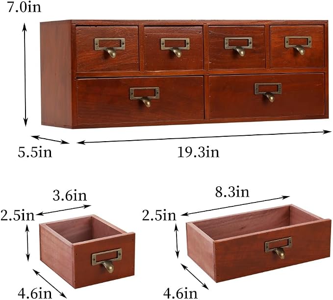 Apothecary Drawers Wooden Storage Box - Image 3