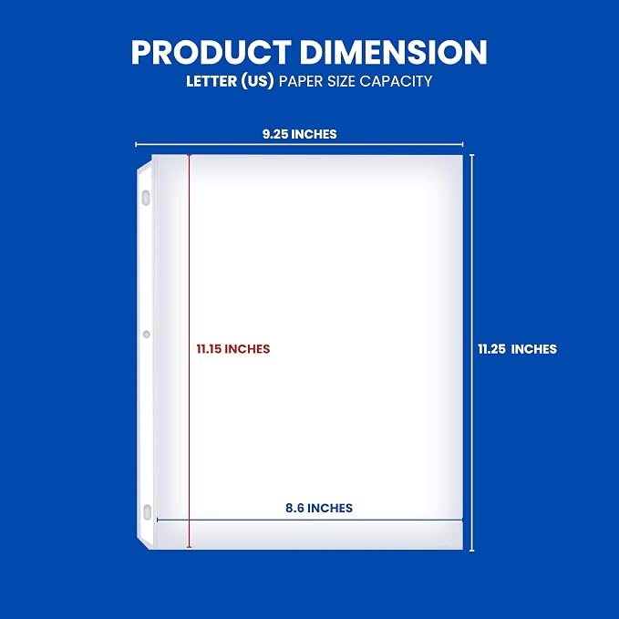 Performore 50-Pack Clear Sheet Protectors | 8.5 x 11 Inch Heavy Duty Plastic - Image 4