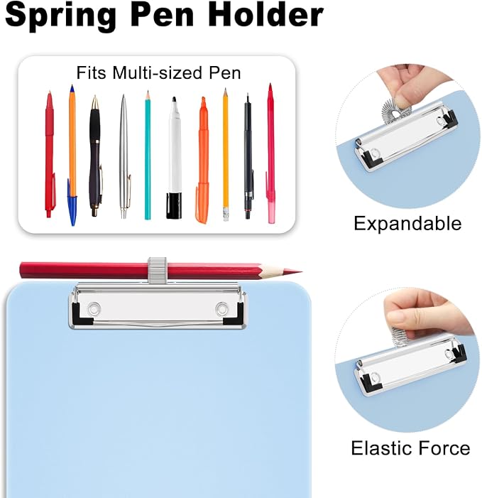 Hongri A5 Clipboard with Storage, Metal Retractable Pen Holder, 6 x 9'' Nursing - Image 3