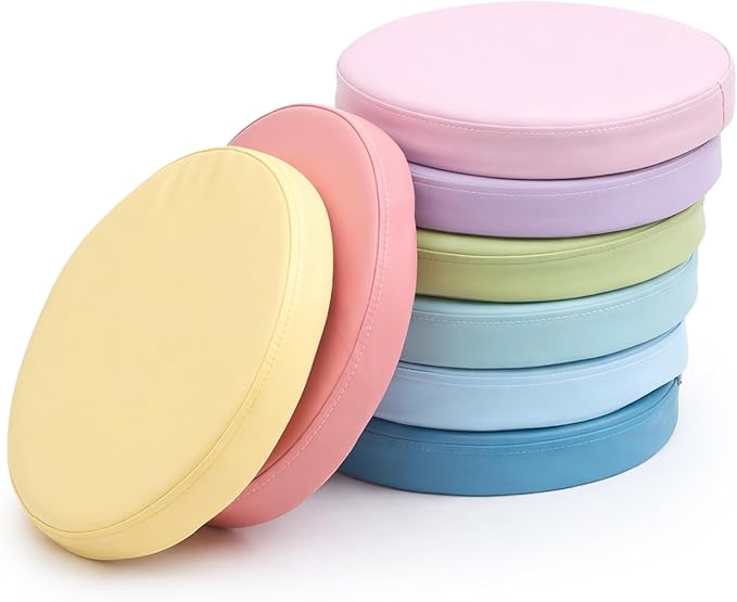 Juexica 8 Pcs Extra Thick Flexible Seating Floor Cushions Assorted Colored by Juexica