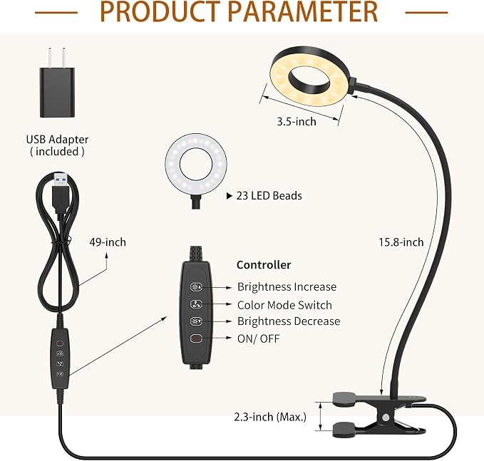 iZELL Desk Lamp, LED Reading Light - Image 9