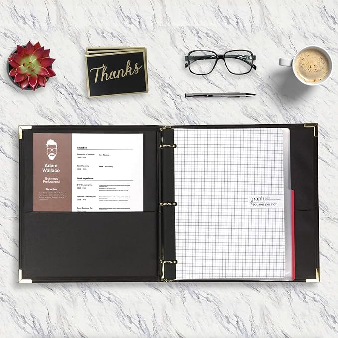 Samsill Classic Collection Leather 3 Ring Binder, Executive Presentation - Image 8