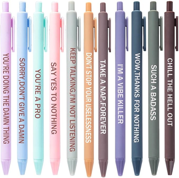 Cityhermit Funny Pens Set for Adults, Swear Word Daily Ballpoint Pen, Premium by Focusoncreativegiftdesign