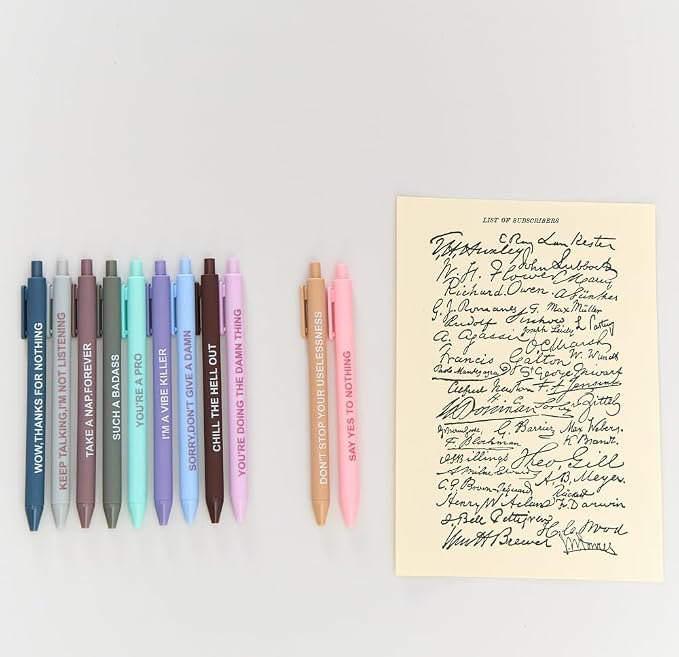 Cityhermit Funny Pens Set for Adults, Swear Word Daily Ballpoint Pen, Premium - Image 3