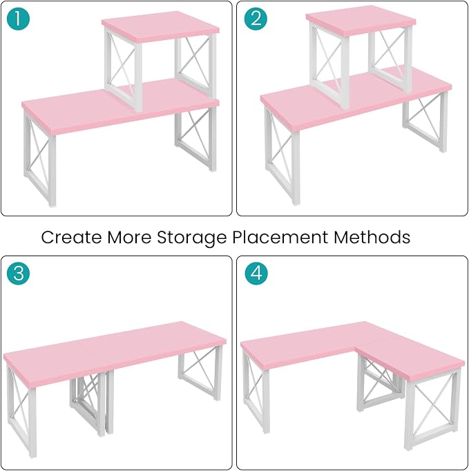 ELITEROO Desktop Shelf, 2 Tier Independent Stackable Desk Stand, Adjustable - Image 6