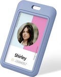 Uniclife 3 Pack Sliding ID Badge Holder Vertical Hard Plastic Case by UnicLife